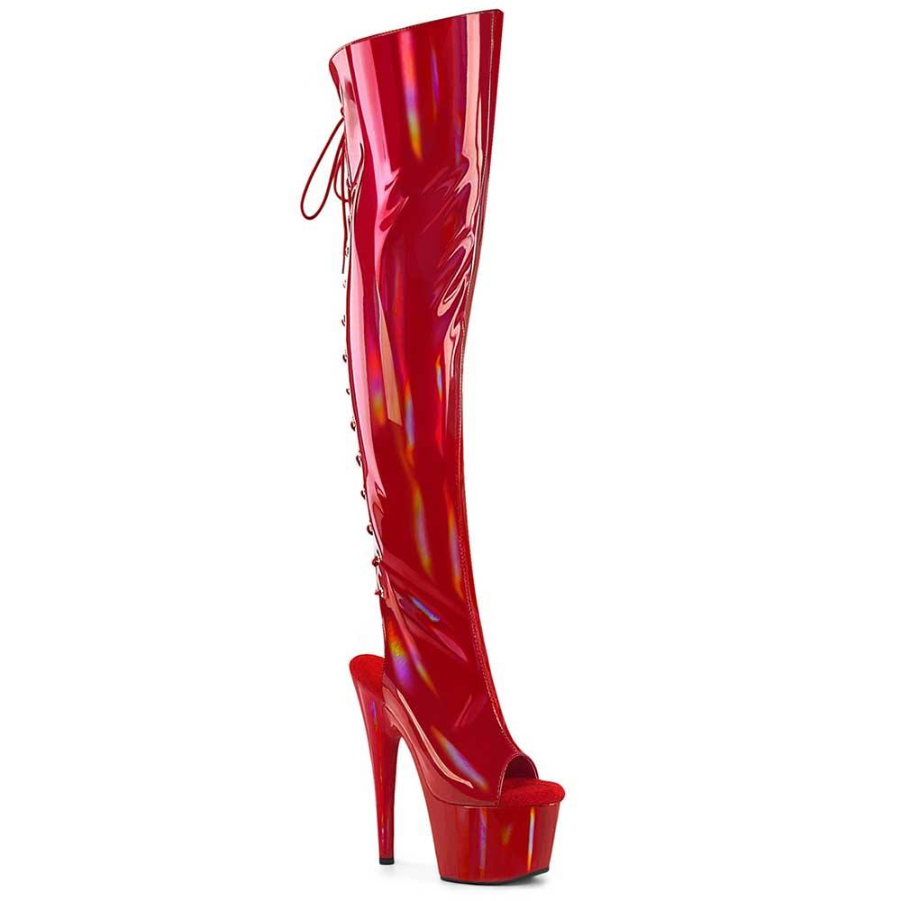 Pleaser - ADORE3019HWR Cuissardes à plateforme - Rouge Product image